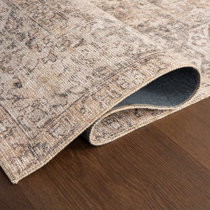 Antiqued Jute-Blend Area Rug 160 cm Brown