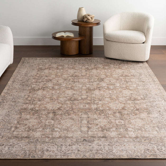 Antiqued Jute-Blend Area Rug 160 cm Brown