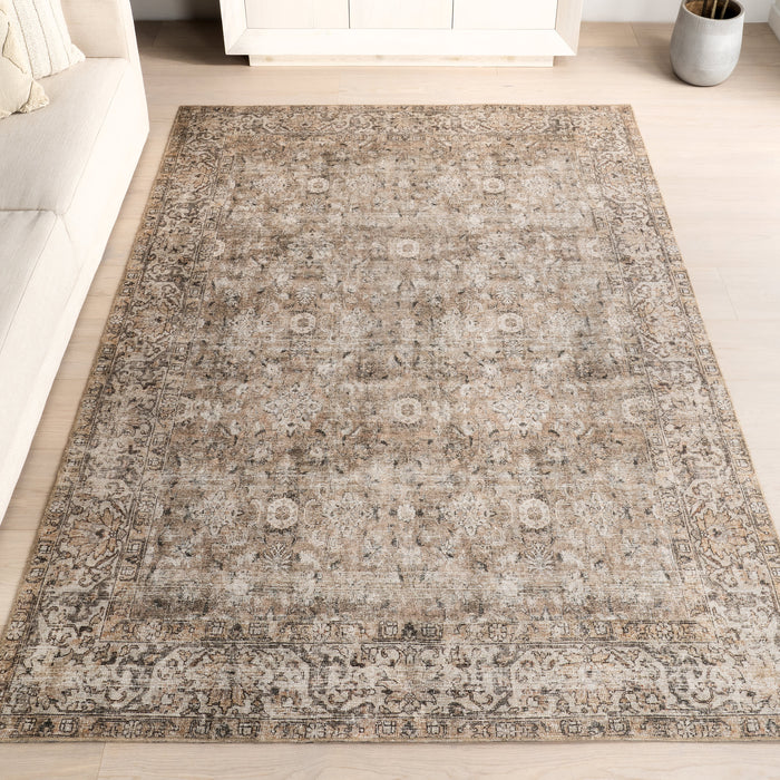 Antiqued Jute-Blend Area Rug 160x230 cm Dark Beige