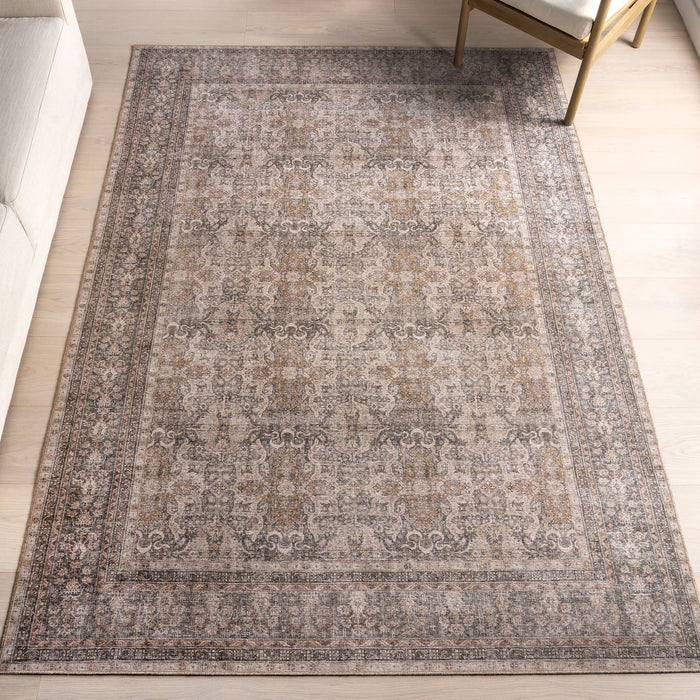 Antiqued Jute Blend Area Rug 160x230 cm Dark Beige