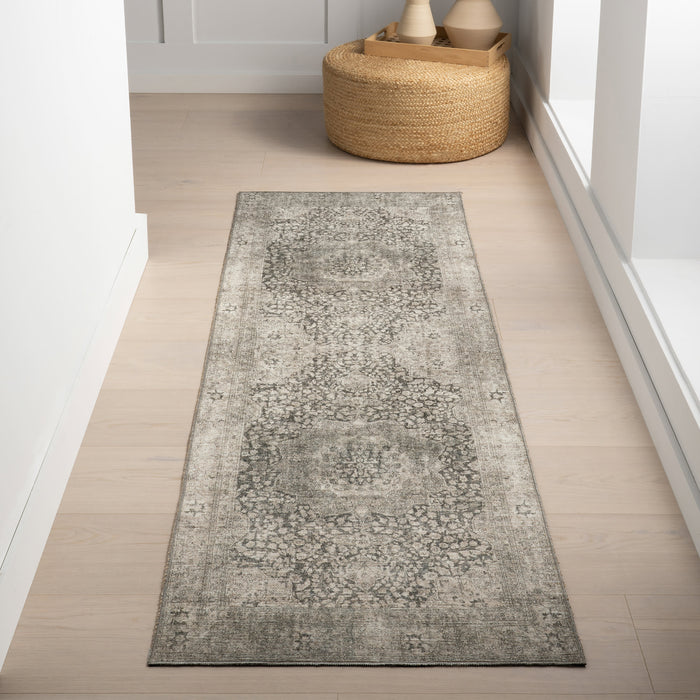 Alfombra envejecida de mezcla de yute 160x230 cm gris