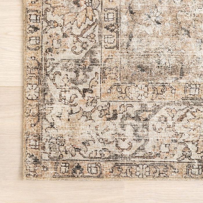 Antiqued Jute Blend Area Rug Dark Beige 150x200 cm