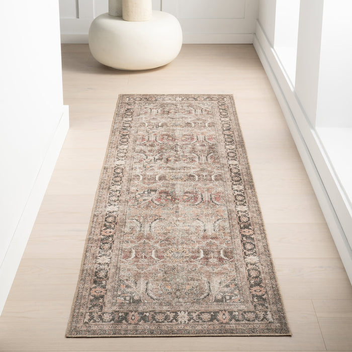 Antiqued Jute-Blend Rug 152 Cm Light Brown Medallion Design