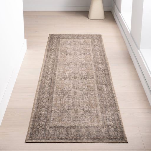 Antiqued Jute Rug in Dark Beige for Vintage Home Decor