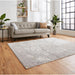 Apollo 2677 Modern Abstract Distressed Marble Metallic Shimmer High-Density Textured Flat Pile Grey/Gold/Cream Rug