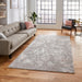 Apollo 2677 Modern Abstract Distressed Marble Metallic Shimmer High-Density Textured Flat Pile Grey/Rose/Cream Rug