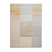 Apollo 2681 Modern Geometric Striped Blocks Distressed Metallic Shimmer High-Density Textured Flat Pile Grey/Gold/Cream Rug