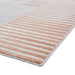 Apollo 2681 Modern Geometric Striped Blocks Distressed Metallic Shimmer High-Density Textured Flat Pile Grey/Rose/Cream Rug