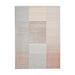 Apollo 2681 Modern Geometric Striped Blocks Distressed Metallic Shimmer High-Density Textured Flat Pile Grey/Rose/Cream Rug