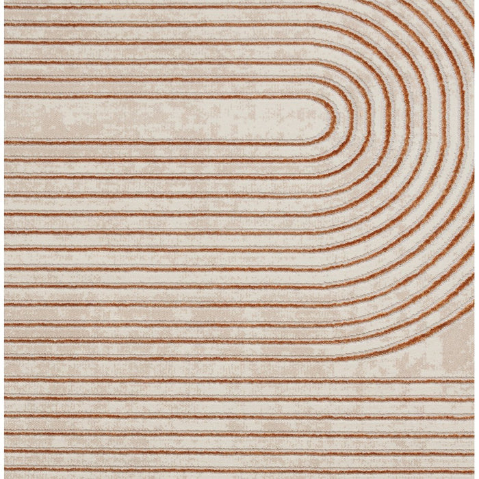 Apollo 2683 Modern Geometric Swirl Distressed Metallic Shimmer High-Density Textured Flat Pile Beige/Grey/Bronze/Terra/Brown/Cream Rug