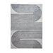 Apollo 2683 Modern Geometric Swirl Distressed Metallic Shimmer High-Density Textured Flat Pile Grey/Navy/Cream Rug