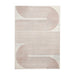 Apollo 2683 Modern Geometric Swirl Distressed Metallic Shimmer High-Density Textured Flat Pile Grey/Rose/Cream Rug