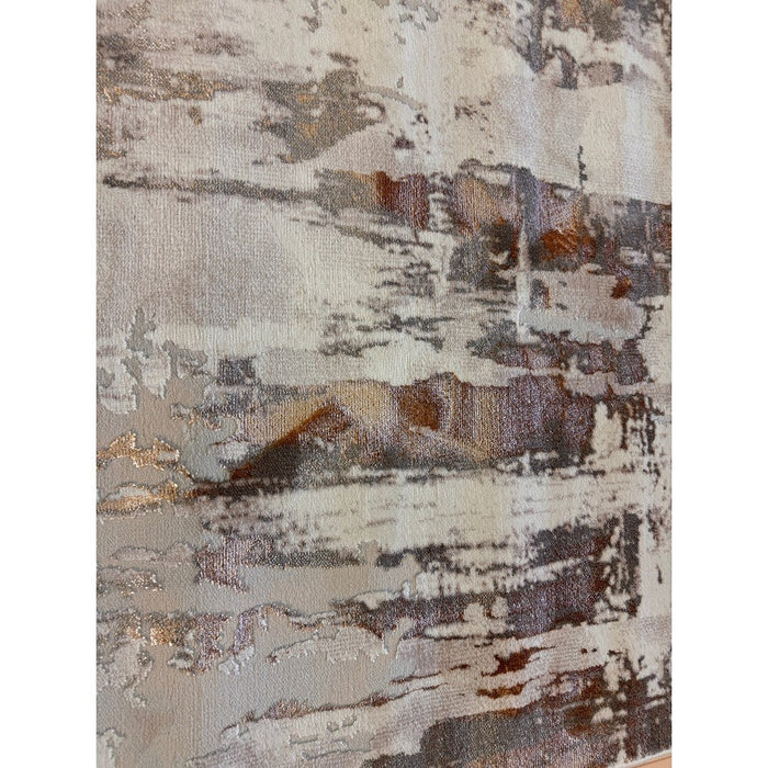 Apollo GR579 Modern Abstract Distressed Metallic Shimmer High-Density Textured Flat Pile Beige/Grey/Bronze/Terra/Brown/Cream Rug