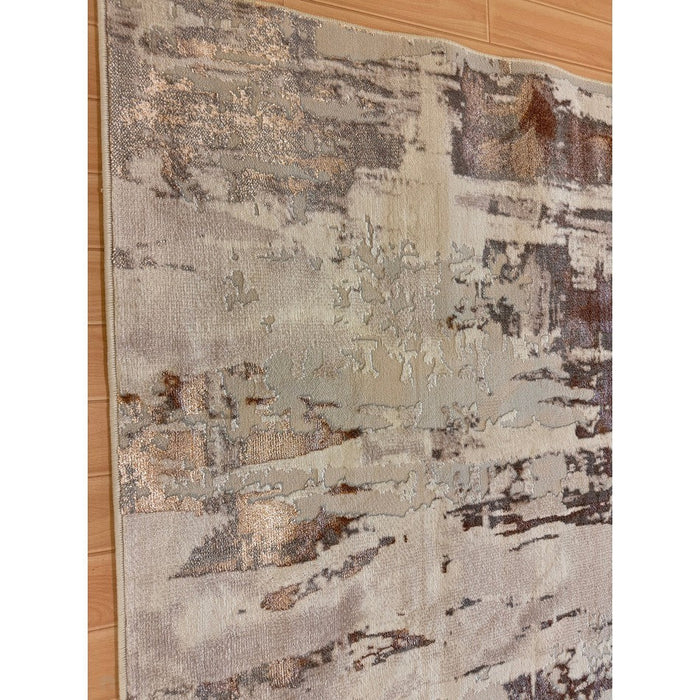 Apollo GR579 Modern Abstract Distressed Metallic Shimmer High-Density Textured Flat Pile Beige/Grey/Bronze/Terra/Brown/Cream Rug