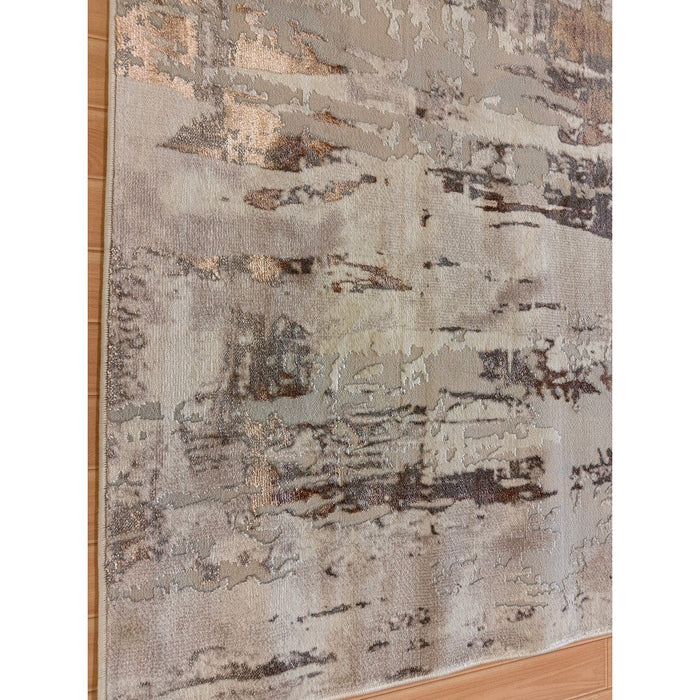 Apollo GR579 Modern Abstract Distressed Metallic Shimmer High-Density Textured Flat Pile Beige/Grey/Bronze/Terra/Brown/Cream Rug