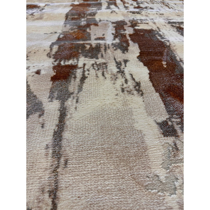 Apollo GR579 Modern Abstract Distressed Metallic Shimmer High-Density Textured Flat Pile Beige/Grey/Bronze/Terra/Brown/Cream Rug