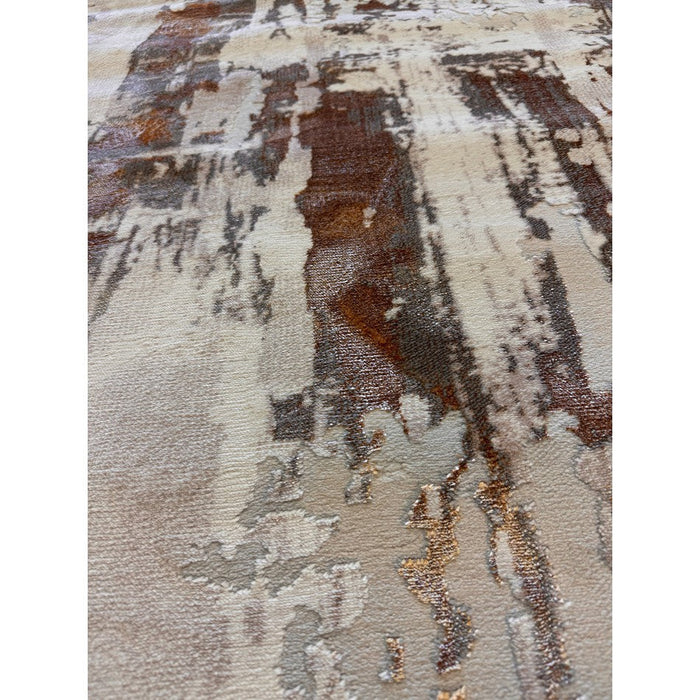 Apollo GR579 Modern Abstract Distressed Metallic Shimmer High-Density Textured Flat Pile Beige/Grey/Bronze/Terra/Brown/Cream Rug