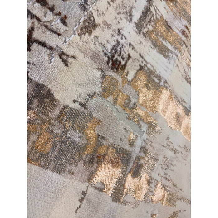 Apollo GR579 Modern Abstract Distressed Metallic Shimmer High-Density Textured Flat Pile Beige/Grey/Bronze/Terra/Brown/Cream Rug