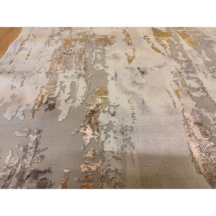 Apollo GR579 Modern Abstract Distressed Metallic Shimmer High-Density Textured Flat Pile Beige/Grey/Bronze/Terra/Brown/Cream Rug