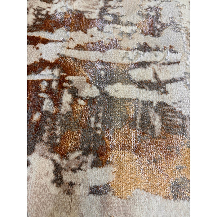 Apollo GR579 Modern Abstract Distressed Metallic Shimmer High-Density Textured Flat Pile Beige/Grey/Bronze/Terra/Brown/Cream Rug