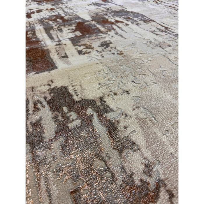 Apollo GR579 Modern Abstract Distressed Metallic Shimmer High-Density Textured Flat Pile Beige/Grey/Bronze/Terra/Brown/Cream Rug