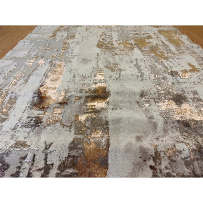 Apollo GR579 Modern Abstract Distressed Metallic Shimmer High-Density Textured Flat Pile Beige/Grey/Bronze/Terra/Brown/Cream Rug