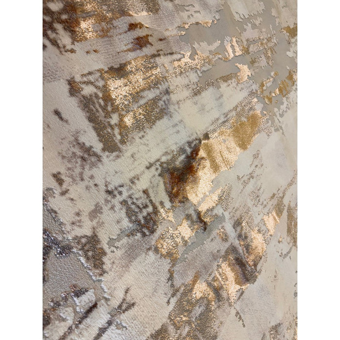 Apollo GR579 Modern Abstract Distressed Metallic Shimmer High-Density Textured Flat Pile Beige/Grey/Bronze/Terra/Brown/Cream Rug