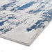 Apollo GR579 Modern Abstract Distressed Metallic Shimmer High-Density Textured Flat Pile Grey/Navy/Cream Rug