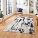 Apollo GR579 Modern Abstract Distressed Metallic Shimmer High-Density Textured Flat Pile Grey/Navy/Cream Rug