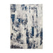 Apollo GR579 Modern Abstract Distressed Metallic Shimmer High-Density Textured Flat Pile Grey/Navy/Cream Rug