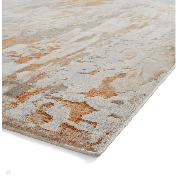 Apollo GR580 Modern Abstract Distressed Metallic Shimmer High-Density Textured Flat Pile Beige/Grey/Bronze/Terra/Brown/Cream Rug