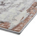 Apollo GR580 Modern Abstract Distressed Metallic Shimmer High-Density Textured Flat Pile Grey/Rose/Cream Rug