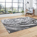 Apollo GR584 Modern Abstract Distressed Marble Metallic Shimmer High-Density Textured Flat Pile Grey/Cream Rug