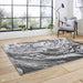 Apollo GR584 Modern Abstract Distressed Marble Metallic Shimmer High-Density Textured Flat Pile Grey/Cream Rug