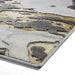 Apollo GR584 Modern Abstract Distressed Marble Metallic Shimmer High-Density Textured Flat Pile Grey/Gold/Cream Rug