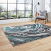 Apollo GR584 Modern Abstract Distressed Marble Metallic Shimmer High-Density Textured Flat Pile Grey/Green/Cream Rug