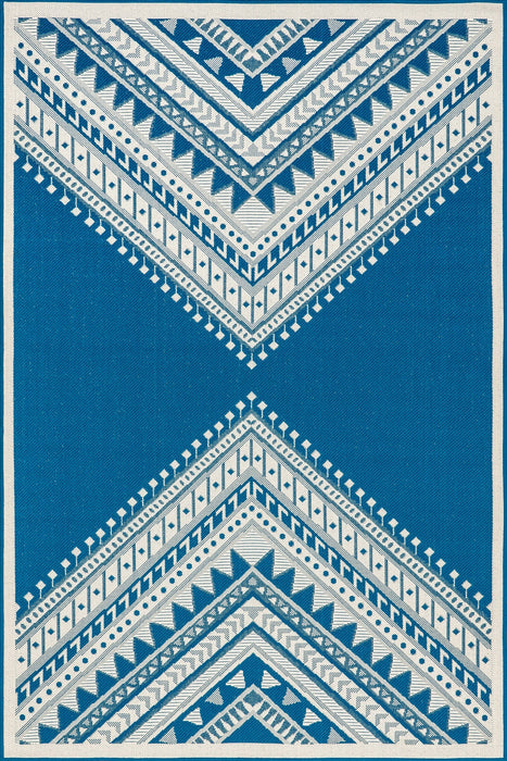 Aqua Aztec Prism Area Rug for Indoor and Outdoor Use