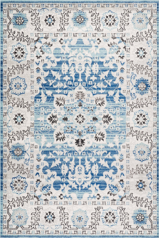 Aqua Floral Medallion Area Rug 160x230 cm