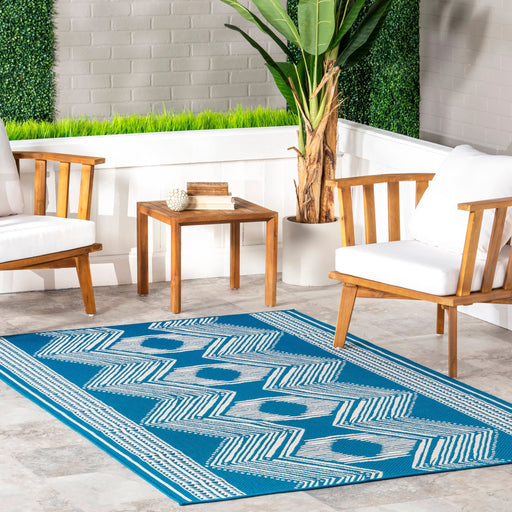 Aqua Indoor Outdoor Flatweave Area Rug 160x230 cm