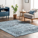 Aqua Machine Washable Stencil Area Rug 140 cm