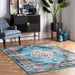 Aqua Oriental Medallion Area Rug 150x230 cm