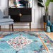 Aqua Oriental Medallion Area Rug 150x230 cm