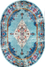 Aqua Oriental Medallion Area Rug 160 x 230 cm