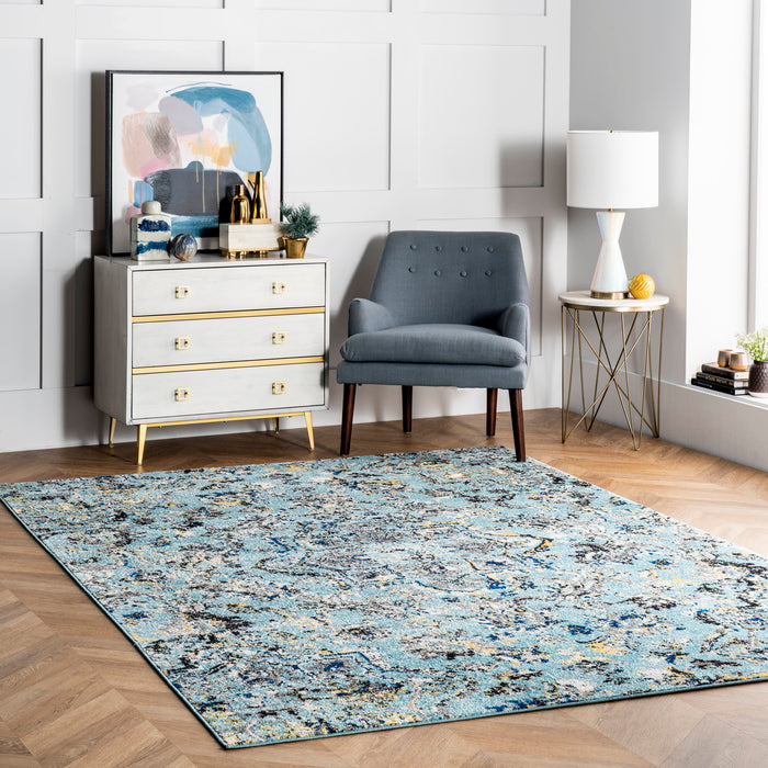 Aqua Paisley Area Rug 100% Polypropylene 160x230 cm