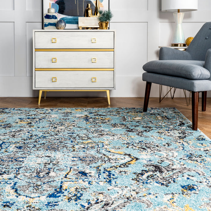 Aqua Paisley Area Rug 100% Polypropylene 160x230 cm