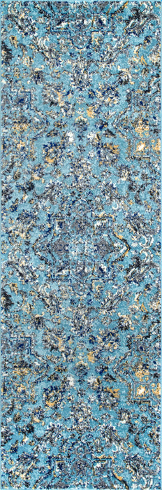 Aqua Paisley Area Rug 100% Polypropylene Large Size