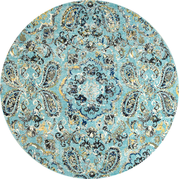 Aqua Paisley Area Rug 120cm x 180cm