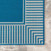 Aqua Striped Indoor Outdoor Flatweave Area Rug 160x230 cm