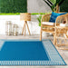 Aqua Striped Indoor Outdoor Flatweave Area Rug 160x230 cm