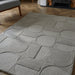 Arabella Modern Geometric 3D Hand-Carved Hi-Low Textured Wool Grey Rug